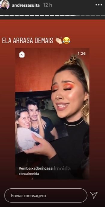 Andressa Suita mostra blogueira dançando com foto de Gusttavo Lima: "Ela arrasa demais" Andressa Suita mostra blogueira dançando com foto de Gusttavo Lima: "Ela arrasa demais"