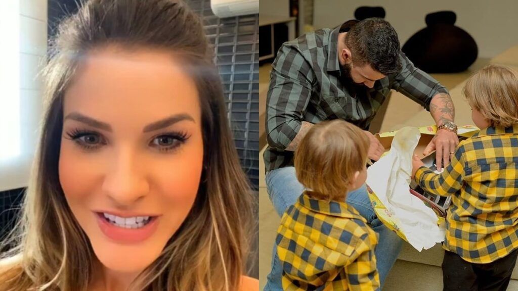 Após festa caseira, Andressa Suita revela presentes que os filhos ganharam Após festa caseira, Andressa Suita revela presentes que os filhos ganharam