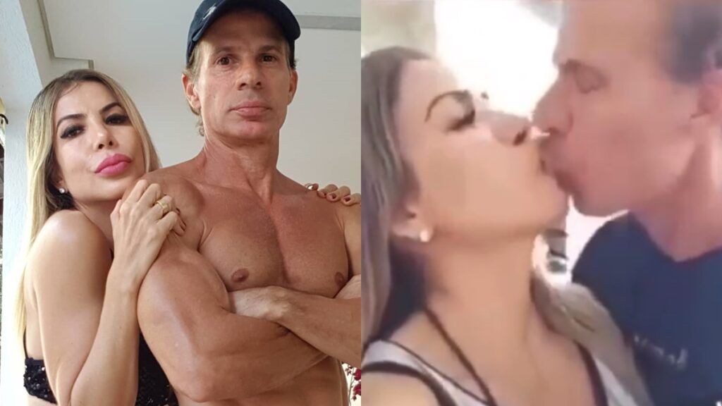 Túlio Maravilha faz sucesso na web com beijo inusitado na esposa, Cristiane Túlio Maravilha faz sucesso na web com beijo inusitado na esposa, Cristiane