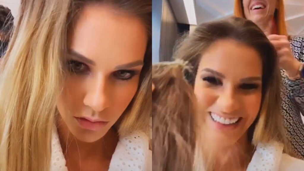 Andressa Suita se diverte com queda de cabelo antes do DVD de Gusttavo Lima em Goiânia Andressa Suita se diverte com queda de cabelo antes do DVD de Gusttavo Lima em Goiânia