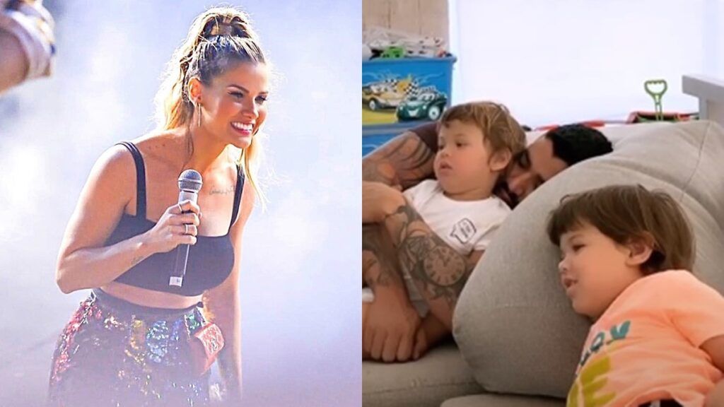 Andressa Suita flagra Gusttavo Lima assistindo TV com os 2 filhos: "Meu mundo todinho" Andressa Suita flagra Gusttavo Lima assistindo TV com os 2 filhos: "Meu mundo todinho"