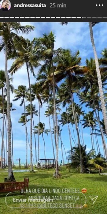 Andressa Suita mostra praia paradisíaca antes da live de Gusttavo Lima: "Que dia lindo" Andressa Suita mostra praia paradisíaca antes da live de Gusttavo Lima: "Que dia lindo"