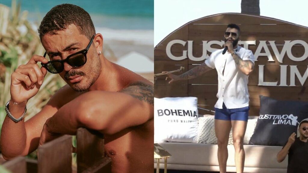 Carlinhos Maia descreve short de Gusttavo Lima no 'Buteco Sunset' do nordeste: "Shortinho beira c..." Carlinhos Maia descreve short de Gusttavo Lima no 'Buteco Sunset' do nordeste: "Shortinho beira c..."