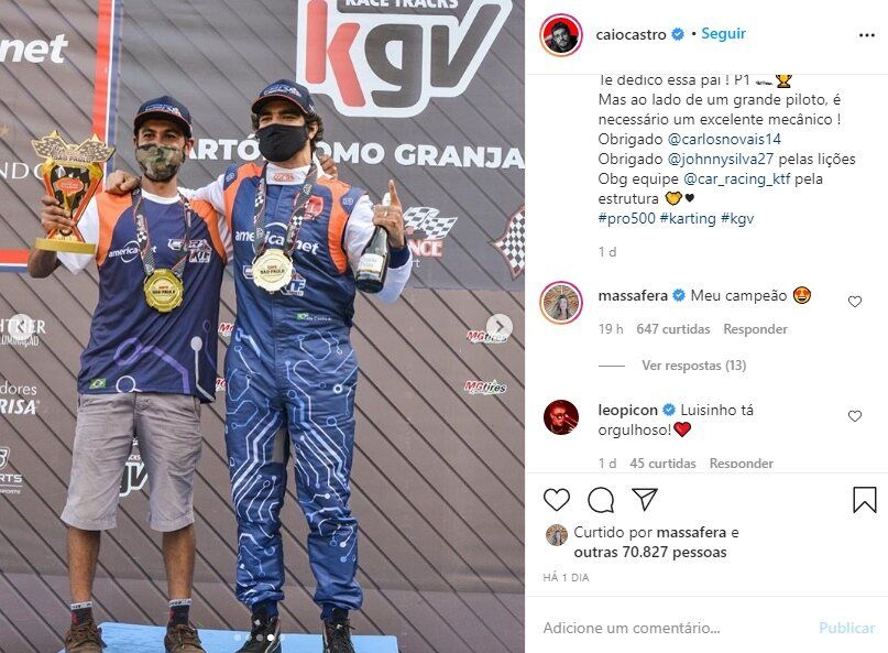 Caio Castro vence campeonato de Kart e Grazi Massafera vai à loucura: "Meu campeão" Caio Castro vence campeonato de Kart e Grazi Massafera vai à loucura: "Meu campeão"