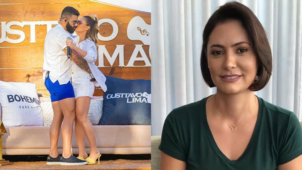 Primeira-dama Michelle Bolsonaro comenta foto de Andressa Suita com Gusttavo Lima: "Lindos" Primeira-dama Michelle Bolsonaro comenta foto de Andressa Suita com Gusttavo Lima: "Lindos"