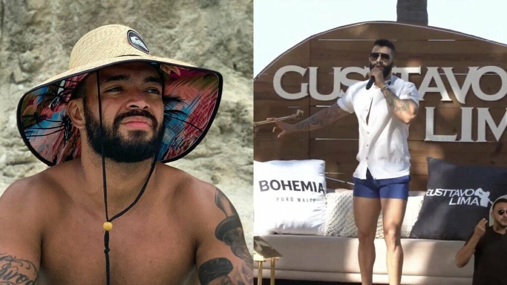 Thiago Brava comenta look de Gusttavo Lima na live show em Pernambuco: "Shortinho mix tope" Thiago Brava comenta look de Gusttavo Lima na live show em Pernambuco: "Shortinho mix tope"