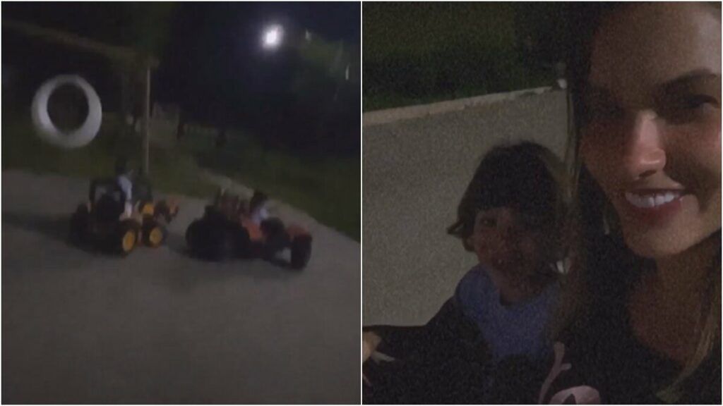 Andressa Suita pega carona na retroescavadeira do filho e bebê reclama: "Tá pesado" Andressa Suita pega carona na retroescavadeira do filho e bebê reclama: "Tá pesado"