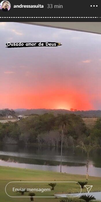 Andressa Suita mostra o pôr do sol lindíssimo na fazenda em Goiânia: "Ousado amor de Deus" Andressa Suita mostra o pôr do sol lindíssimo na fazenda em Goiânia: "Ousado amor de Deus"