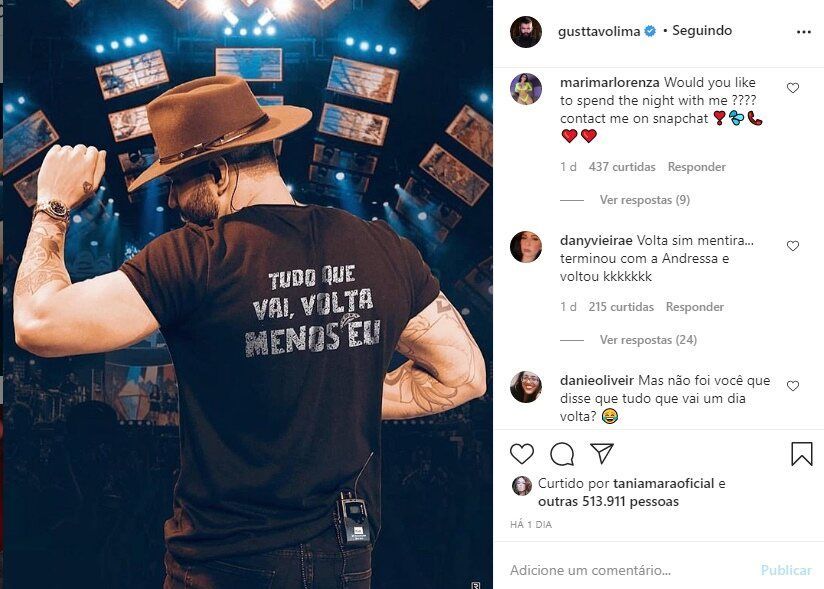 Internauta lembra da separação de Gusttavo Lima e Andressa Suita após reflexão do cantor Internauta lembra da separação de Gusttavo Lima e Andressa Suita após reflexão do cantor