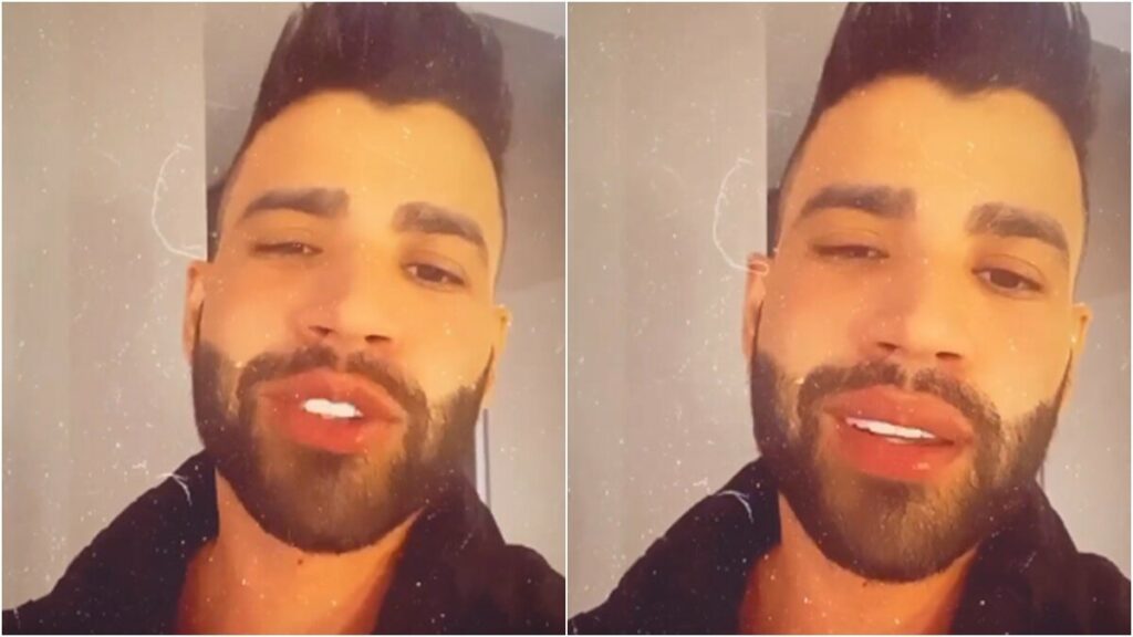 Prestes a lançar música sobre reconciliação de casal, Gusttavo Lima faz aparição: "Super beijo" Prestes a lançar música sobre reconciliação de casal, Gusttavo Lima faz aparição: "Super beijo"