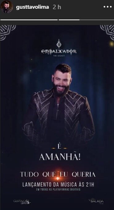 Gusttavo Lima reforça que vai lançar música sobre reconciliação de casal nesta quinta-feira Gusttavo Lima reforça que vai lançar música sobre reconciliação de casal nesta quinta-feira