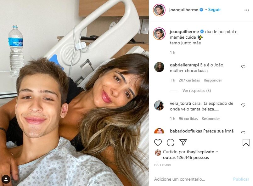 No hospital, João Guilherme surge com a mãe e manda indireta para Leonardo: "Mamãe cuida" No hospital, João Guilherme surge com a mãe e manda indireta para Leonardo: "Mamãe cuida"