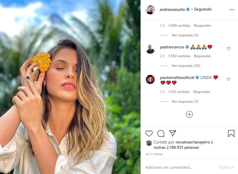 Padre se pronuncia e abençoa Andressa Suita em primeira foto da modelo após separação Padre se pronuncia e abençoa Andressa Suita em primeira foto da modelo após separação
