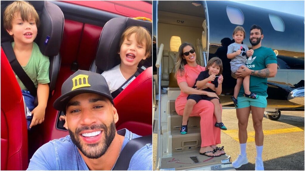 Gusttavo Lima passeia de Ferrari com os filhos e fã lamenta: "Faltou a mamãe" Gusttavo Lima passeia de Ferrari com os filhos e fã lamenta: "Faltou a mamãe"
