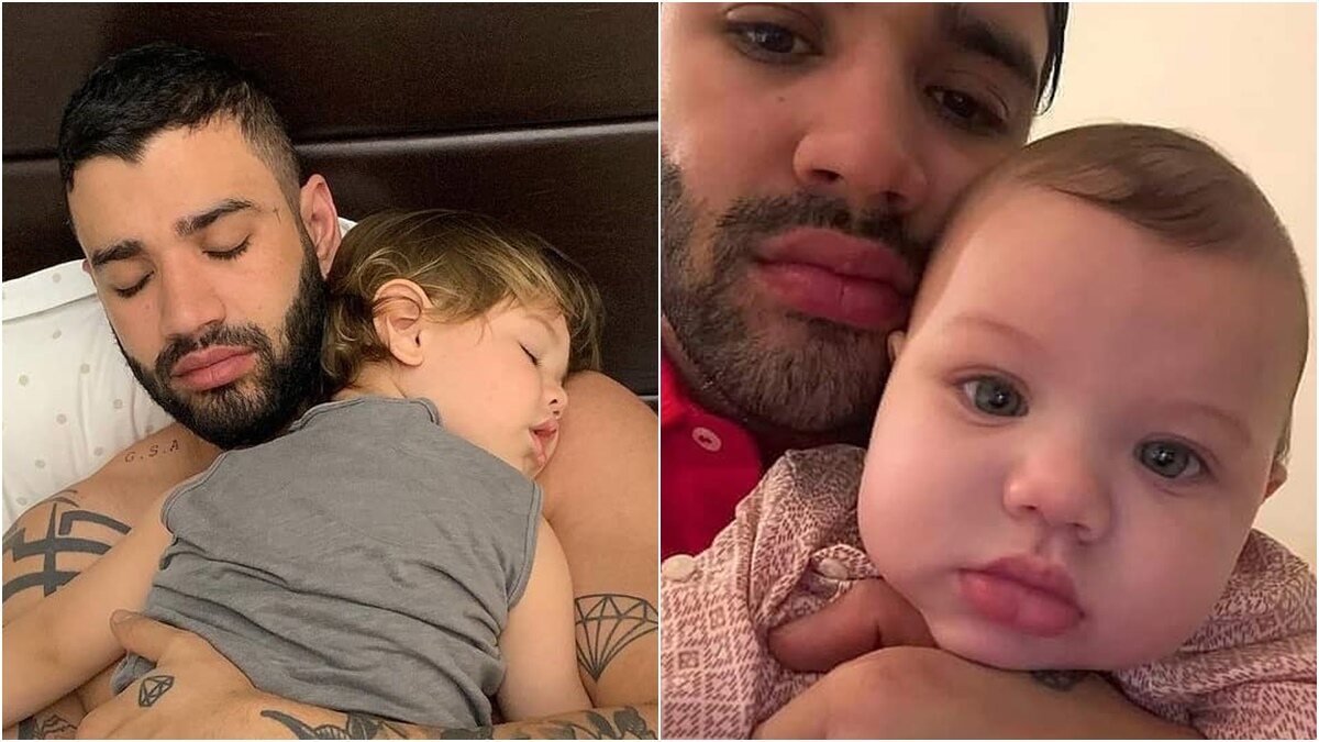 Gusttavo Lima mostra momento em que acorda com os filhos: Gusttavo Lima mostra momento em que acorda com os filhos: