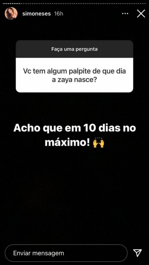 Simone revela que filha pode nascer a qualquer momento: "Em 10 dias no máximo"
