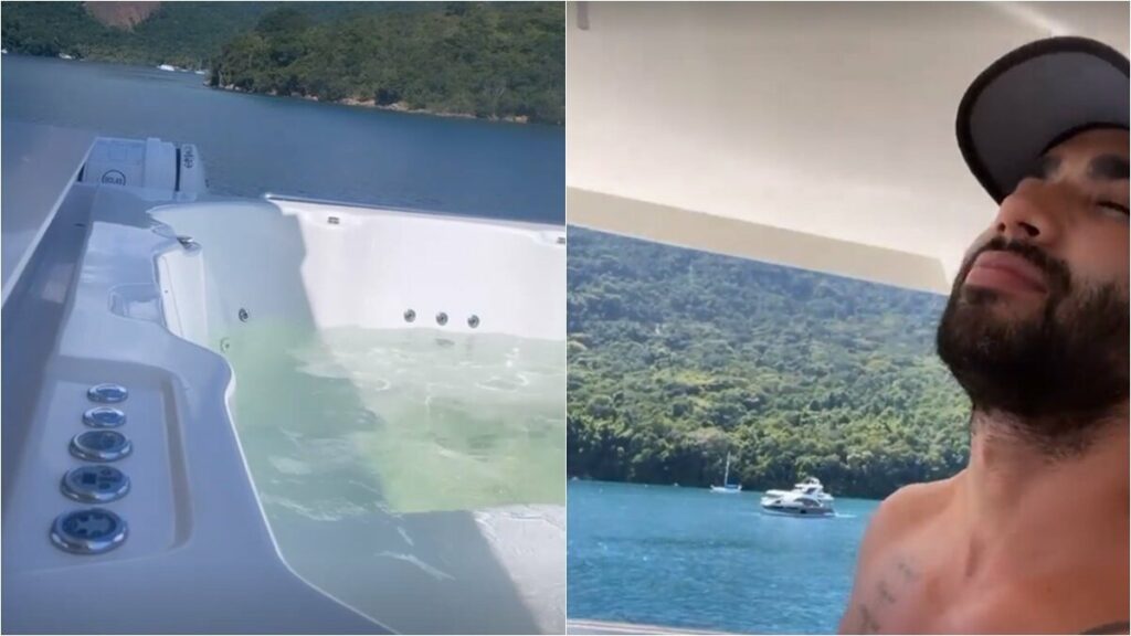Em Angra dos Reis, Gusttavo Lima mostra hidromassagem em iate de R$ 25 milhões Em Angra dos Reis, Gusttavo Lima mostra hidromassagem em iate de R$ 25 milhões