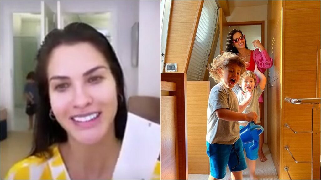 Andressa Suita é interrompida por um dos filhos ao fazer publi no Instagram: "Oi, lindo" Andressa Suita é interrompida por um dos filhos ao fazer publi no Instagram: "Oi, lindo"