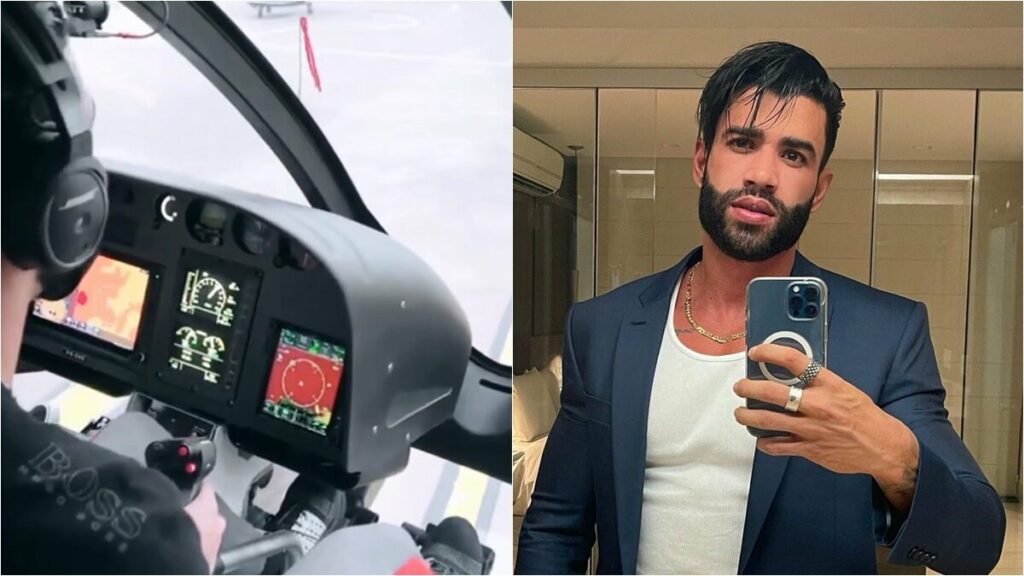 Gusttavo Lima faz vídeo pilotando helicóptero Gusttavo Lima faz vídeo pilotando helicóptero