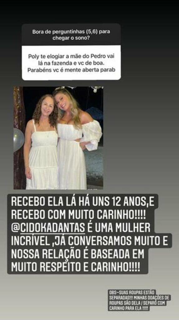 Poliana Rocha posta foto com ex-mulher de Leonardo e fala sobre relacionamento entre elas  