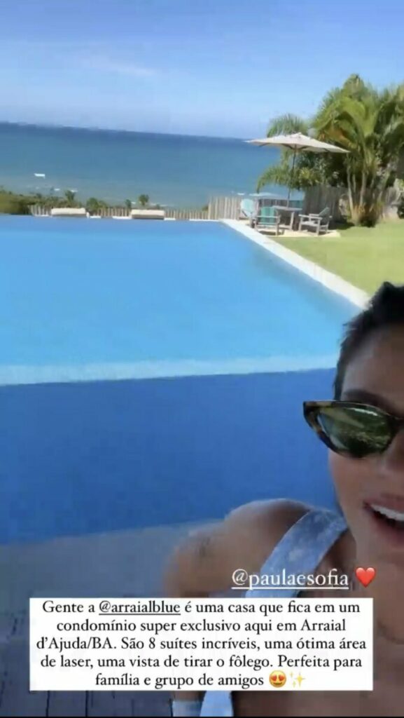 Andressa Suita viaja com a família para hotel luxuoso em Arraial d'Ajuda, Bahia  