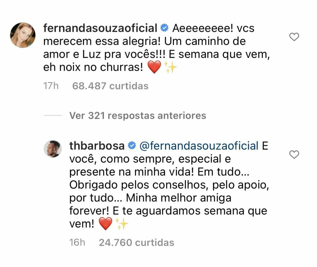 Fernanda Souza, ex-esposa de Thiaguinho, parabeniza cantor por novo namoro: "Vocês merecem"  