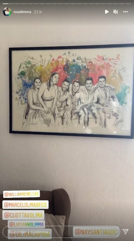 Irmã de Gusttavo Lima mostra quadro com desenho da família  