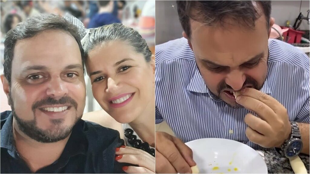 Família simples! Marido da irmã de Gusttavo Lima aparece comendo pão com ovo em casa  