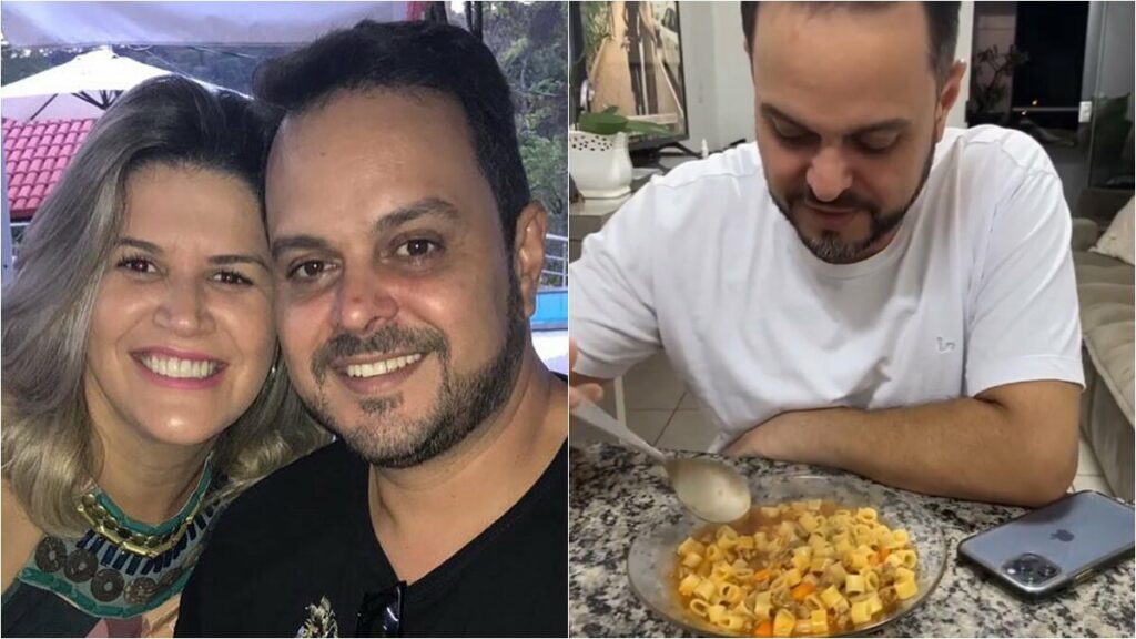 Vida simples! Marido da irmã de Gusttavo Lima aparece comendo macarrão com carne moída em casa  