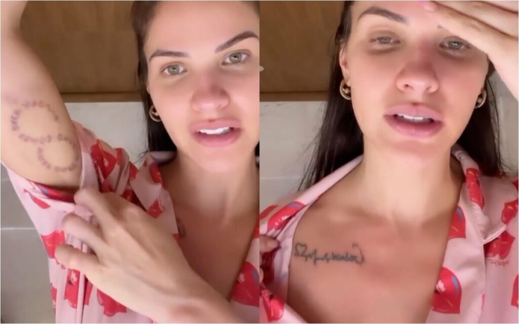 Andressa Suita está encontrando dificuldades para remover as tatuagens: "Não posso nem ver sol" Andressa Suita está encontrando dificuldades para remover as tatuagens: "Não posso nem ver sol"