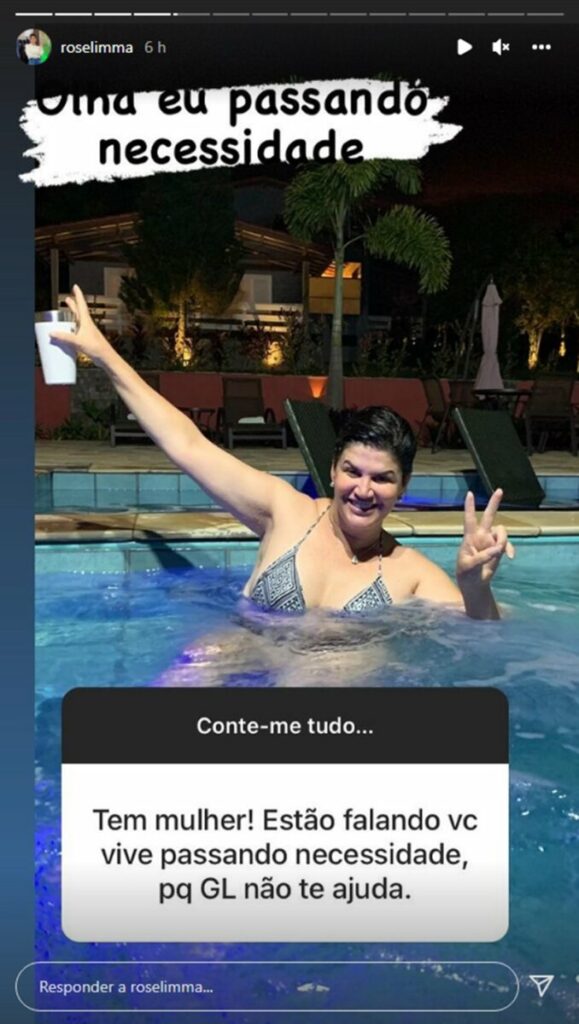 Irmã de Gusttavo Lima publica foto na piscina para negar rumores de que passa necessidade porque cantor não ajuda  