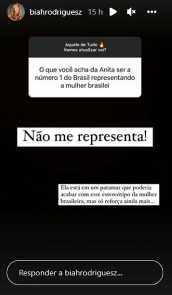 Mulher de Sorocaba, Biah Rodrigues diz que não se sente representada por Anitta  