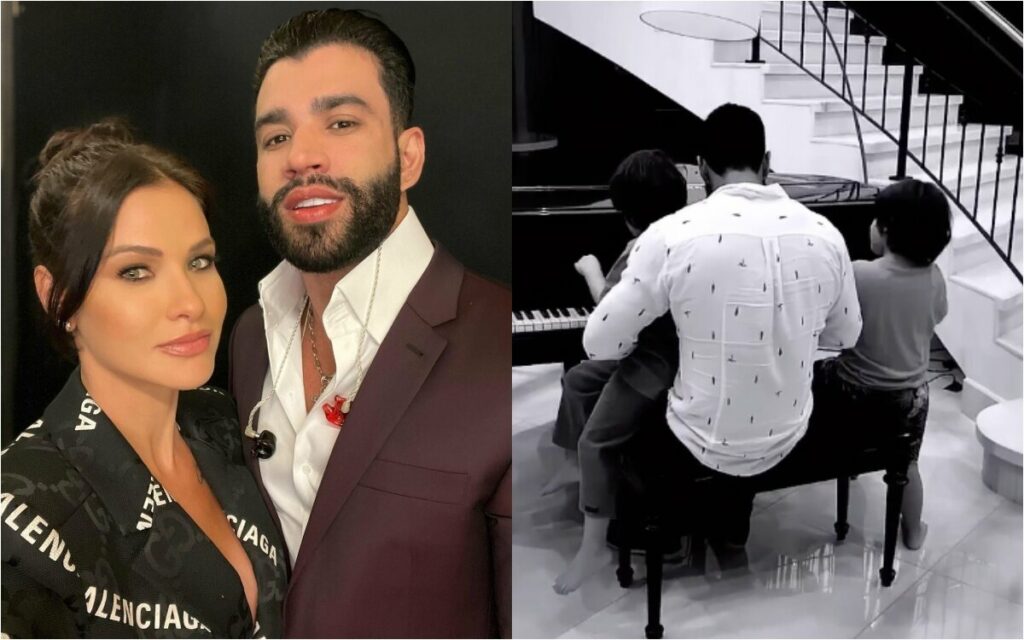 Andressa Suita faz vídeo de Gusttavo Lima tocando piano com os filhos Andressa Suita faz vídeo de Gusttavo Lima tocando piano com os filhos